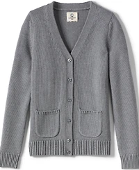 Lands' End Girls School Uniform Cotton Modal Button Front Cardigan Sweater