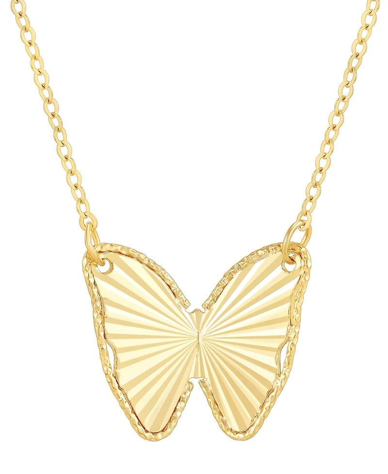 Italian Gold Butterfly 18" Pendant Necklace in 10k Gold