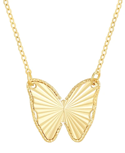 Italian Gold Butterfly 18" Pendant Necklace in 10k Gold