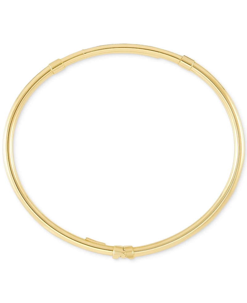 Italian Gold Glitter Polished Bypass Bangle Bracelet in 10k Gold
