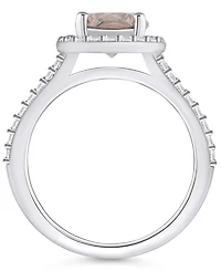 Macy's Morganite (1-7/8 ct. t.w.) and Diamond (1/2 Halo Ring 14K White Gold