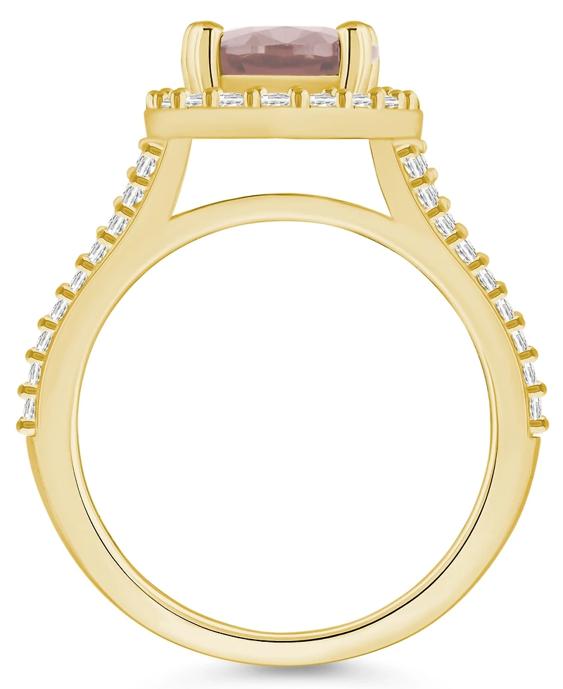 Macy's Morganite (2-1/2 ct. t.w.) and Diamond (3/4 Halo Ring 14K Yellow Gold
