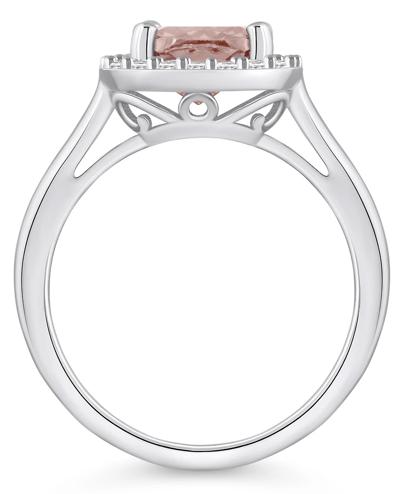 Macy's Morganite (2 ct. t.w.) and Diamond (1/4 Halo Ring 14K Gold