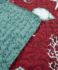 Videri Home Festive Seahorse Reversible 3 Piece Quilt Sets