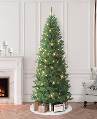 Puleo 7' Pre-Lit Carson Artificial Pine Tree
