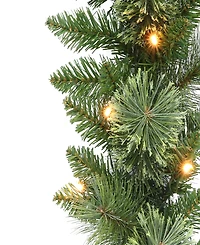 Puleo 9' x 10" Pre-Lit Garland with Battery Operated Timer