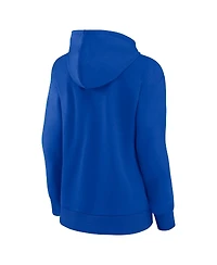 Women's Fanatics Royal Los Angeles Rams Iconic Cotton Fleece Checklist Pullover Hoodie