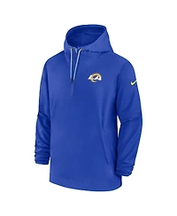 Men's Nike Royal Los Angeles Rams Sideline Quarter-Zip Hoodie