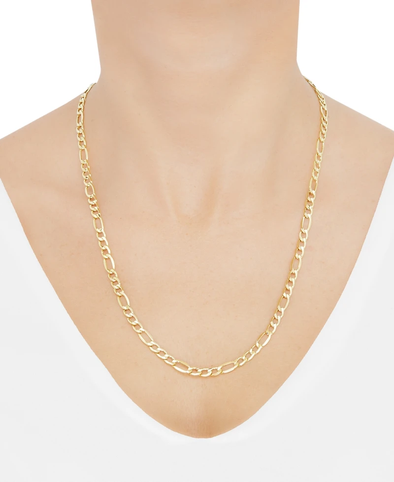 Lightweight 22" Figaro Link Necklace (5-3/4mm) in 14k Gold