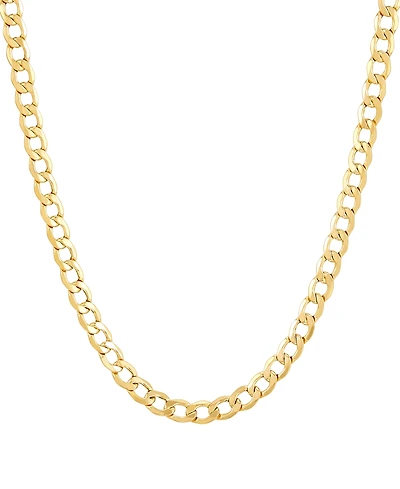Lightweight 20" Curb Link Chain Necklace (5mm) in 14k Gold