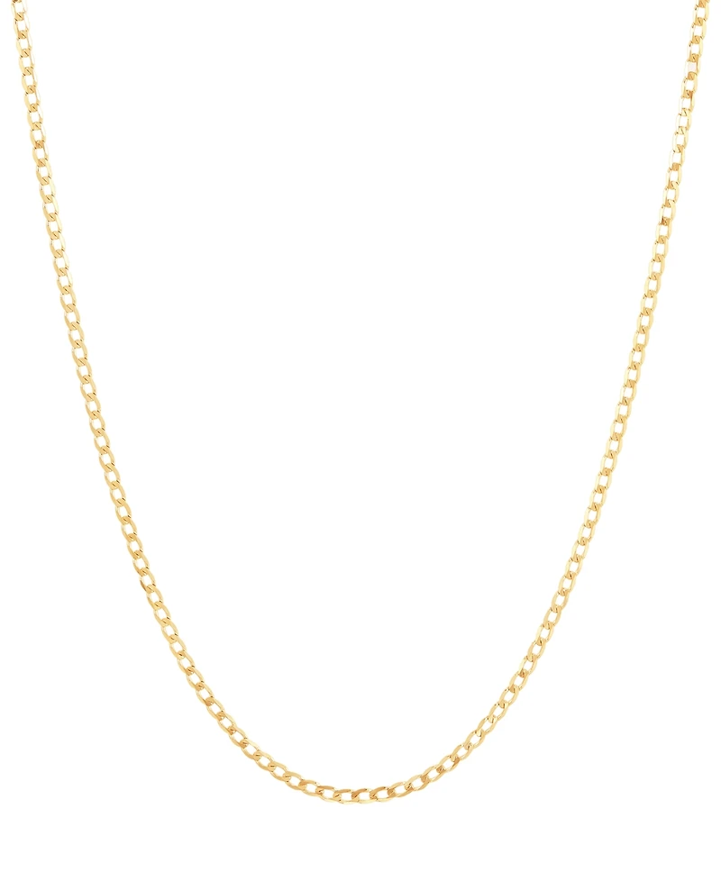 Polished 20" Curb Chain in Solid 10K Yellow Gold