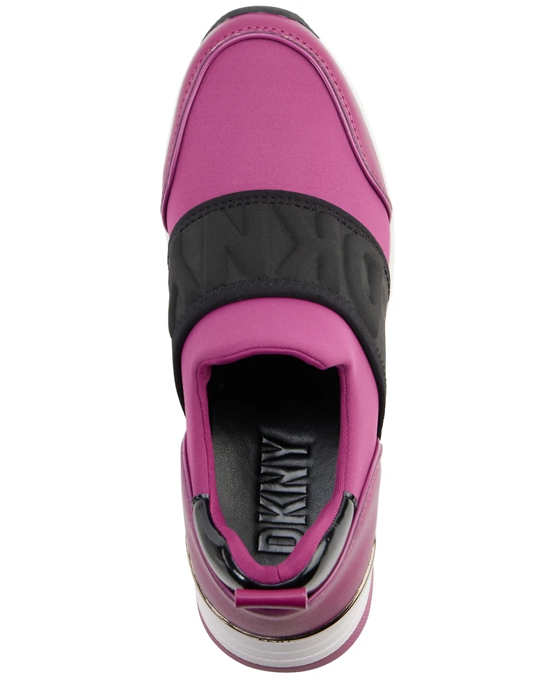 Dkny Women's Kamryn Slip-On Logo Wedge Sneakers