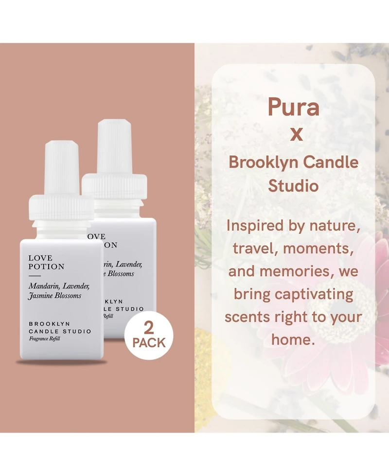 Pura Brooklyn Candle Studio - Love Potion - Home Scent Refill - Smart Home Air Diffuser Fragrance - Up to 120-Hours of Luxury Fragrance per Vial