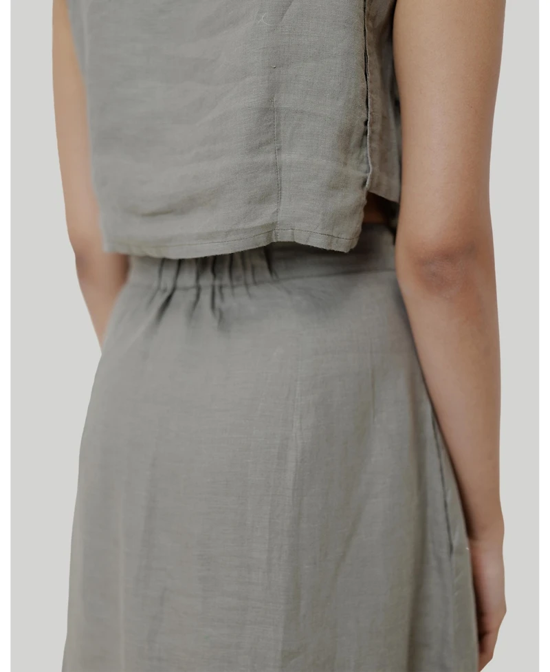 Reistor Women's Overlap Midi Skirt
