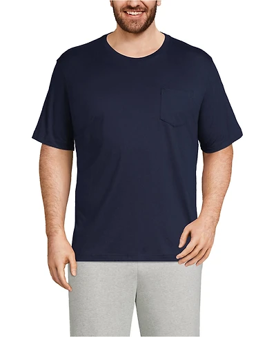 Lands' End Men's Big and Tall Super-t Short Sleeve T-Shirt with Pocket