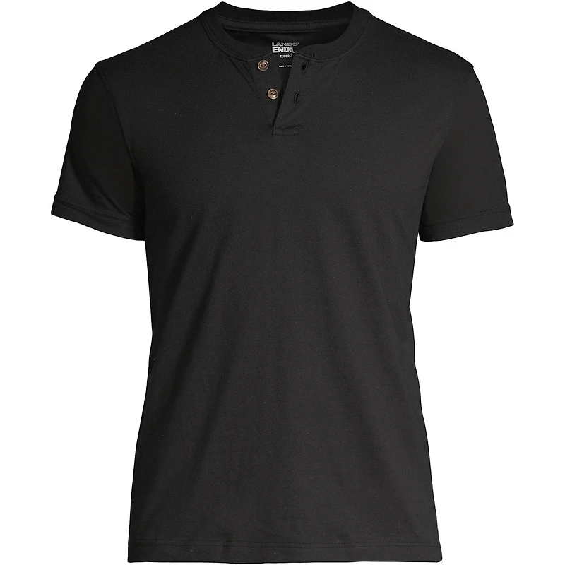 Lands' End Men's Short Sleeve Super-t Henley
