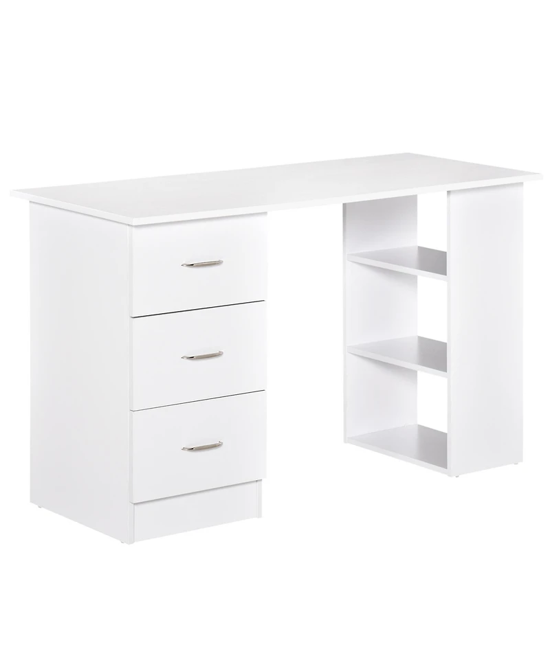 Homcom 47" Modern Computer Desk Writing Table w/ Bookcase Combo Storage Shelf