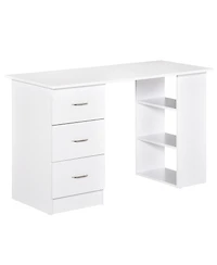 Homcom 47" Modern Computer Desk Writing Table w/ Bookcase Combo Storage Shelf