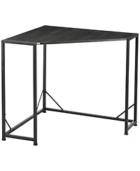 Homcom Small Corner Desk Triangle Vanity Table Computer Desk Gray