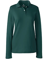Lands' End Women's Long Sleeve Feminine Fit Interlock Polo Shirt