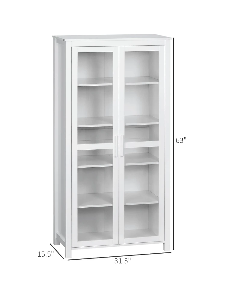 Homcom Kitchen Cupboard, 5-tier Storage Cabinet with Adjustable Shelves,