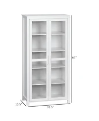 Homcom Kitchen Cupboard, 5-tier Storage Cabinet with Adjustable Shelves,