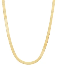 Polished & Beveled Herringbone Link 22" Chain Necklace in 18k Gold-Plated Sterling Silver & Sterling Silver