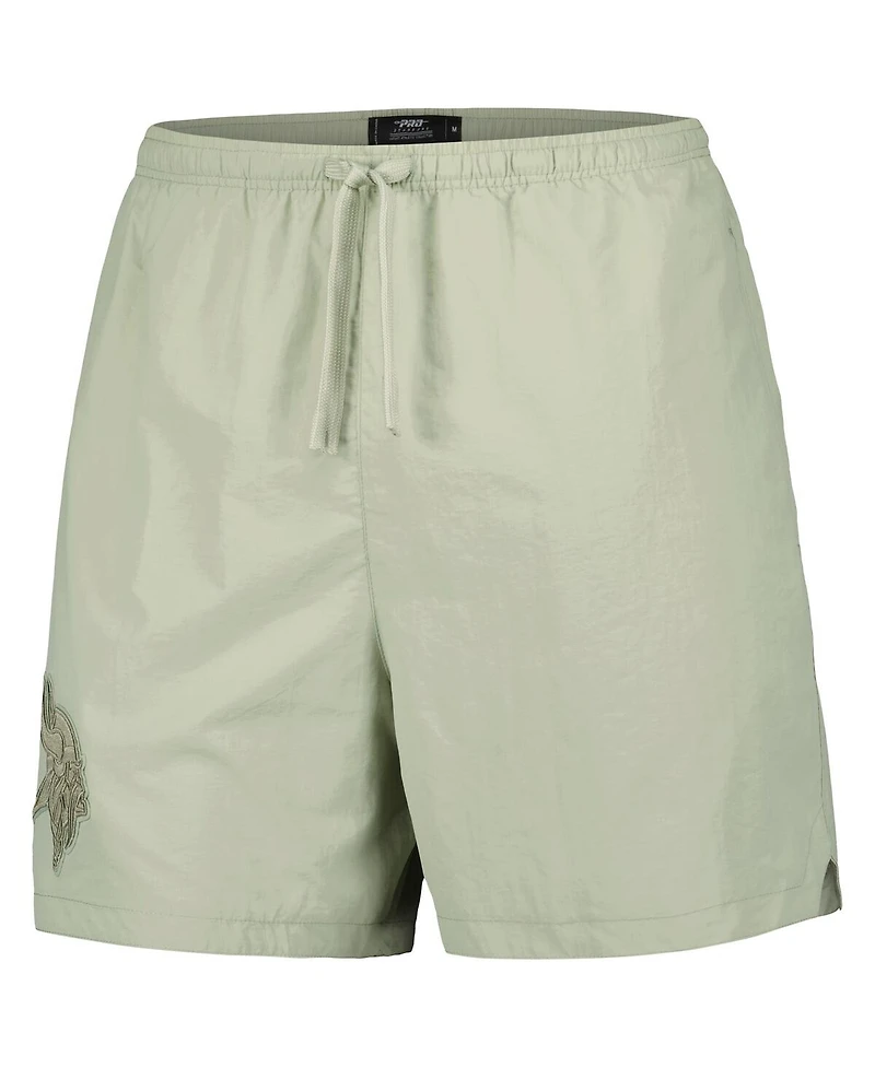 Men's Pro Standard Light Green Minnesota Vikings Neutrals 2.0 Woven Shorts