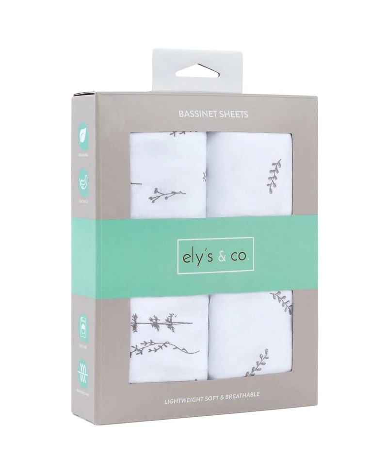Ely's & Co. Baby Fitted Bassinet Sheet 100% Combed Jersey Cotton