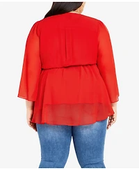 Plus Arya Wrap Tie Waist Top