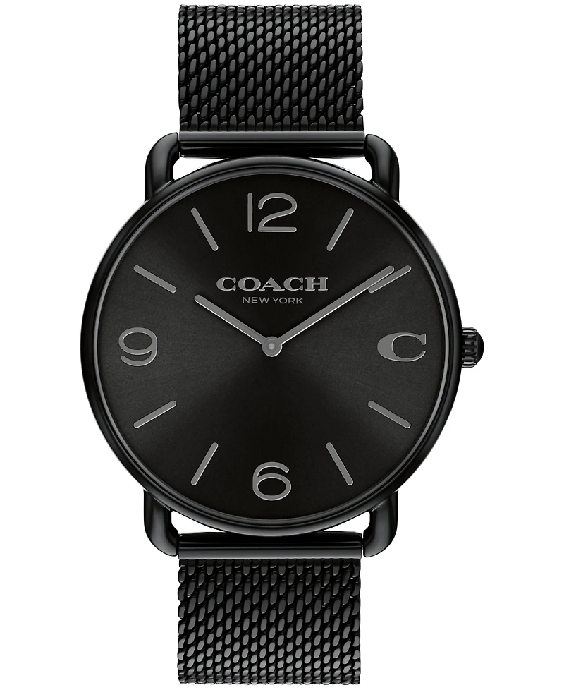 Coach Unisex Elliot Black Stainless Steel Mesh Bracelet Watch 41mm