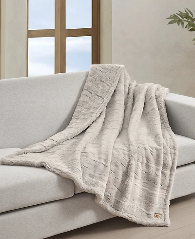 Ugg Valor Textured Faux Fur Throw, 50" x 70"