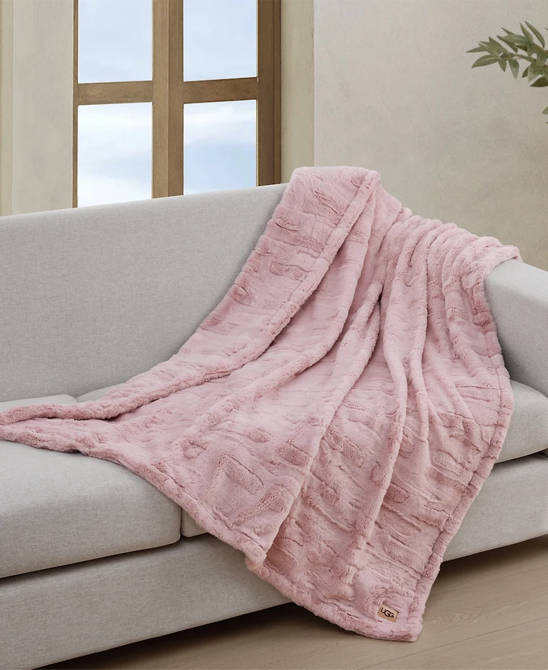 Ugg Valor Textured Faux Fur Throw, 50" x 70"