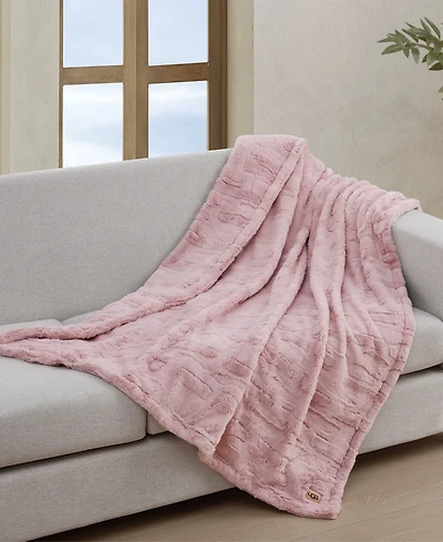 Ugg Valor Textured Faux Fur Throw, 50" x 70"