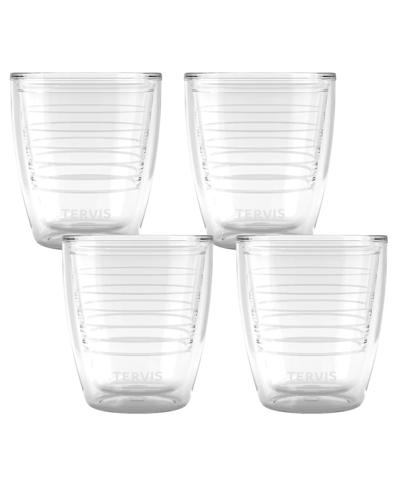Tervis Clear & Colorful Tabletop 12oz Made in Usa Double Walled Insulated Tumbler Travel Cup Keeps Drinks Cold & Hot, 12oz - 4pk, Clear