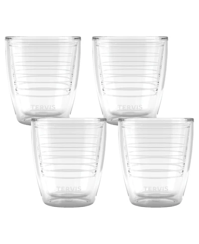 Tervis Clear & Colorful Tabletop 12oz Made in Usa Double Walled Insulated Tumbler Travel Cup Keeps Drinks Cold & Hot, 12oz - 4pk, Clear