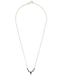 Sapphire (1-1/4 ct. t.w.) & Diamond (1/5 ct. t.w.) Cluster 17" Statement Necklace in 14K Gold
