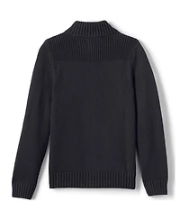 Lands' End Boys School Uniform Cotton Modal Zip Front Cardigan Sweater