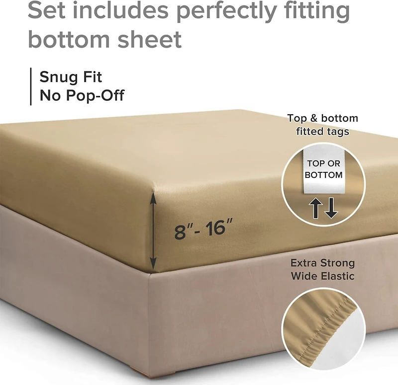 Cgk Unlimited Deep Pocket 14 - 16 Inch Microfiber Fitted Sheet Twin Extra Long