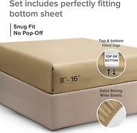 Cgk Unlimited Deep Pocket 14 - 16 Inch Microfiber Fitted Sheet Twin Extra Long