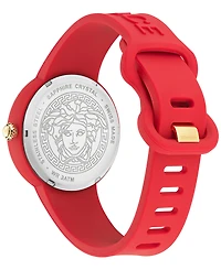 Versace Women's Swiss Medusa Pop Red Silicone Strap Watch 39mm Set
