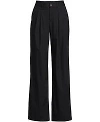 Lands' End Women's High Rise Crisp Poplin Chino Wide Leg Pants