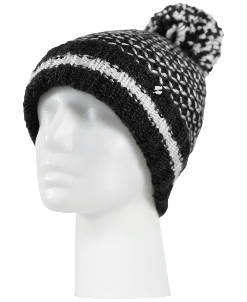 Heat Holders Women's Lyon Roll-Up Pom Pom Hat
