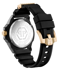 Philipp Plein Men's The Kull Black Silicone Strap Watch 44mm