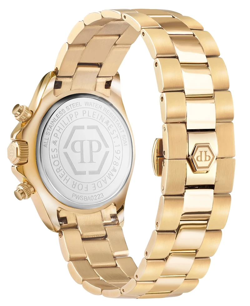 Philipp Plein Women's Chronograph Nobile Gold-Tone Stainless Steel Bracelet Watch 38mm