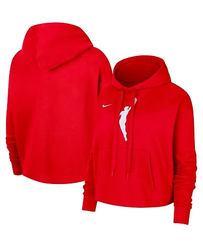 Women's Nike Red Wnba Logowoman Team 13 Cropped Pullover Hoodie