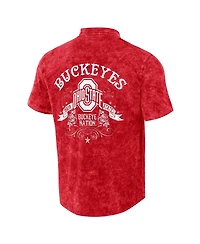 Men's Darius Rucker Collection by Fanatics Scarlet Ohio State Buckeyes Team Color Button-Up Shirt