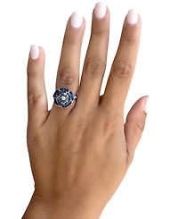 Le Vian Denim Ombre (7/8 ct. t.w.) & Nude Diamond (1/4 ct. t.w.) Flower Ring in 14k White Gold