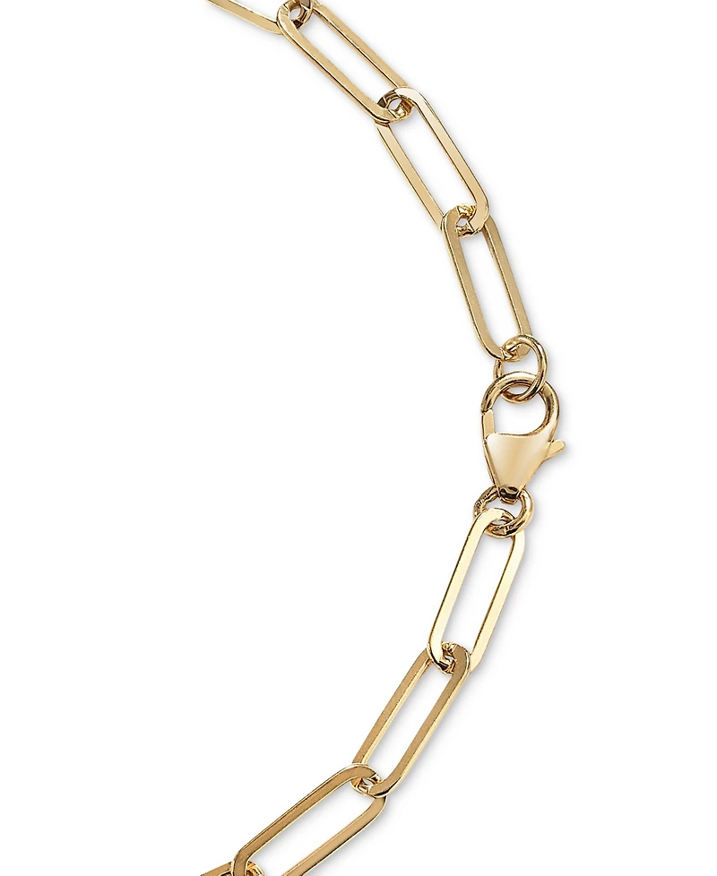 Citrine (2-1/5 ct. t.w.) & White Topaz (5/8 Framed Paperclip Link 18" Pendant Necklace 14k Gold-Plated Sterling Silver (Also Sky Blue