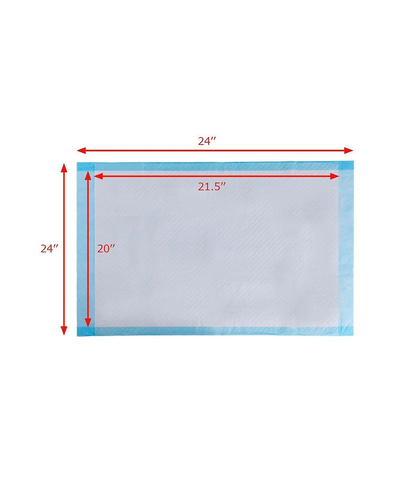 200 Pcs 24'' x 24'' Puppy Pet Pads Dog Cat Wee Pee Piddle Pad training underpads